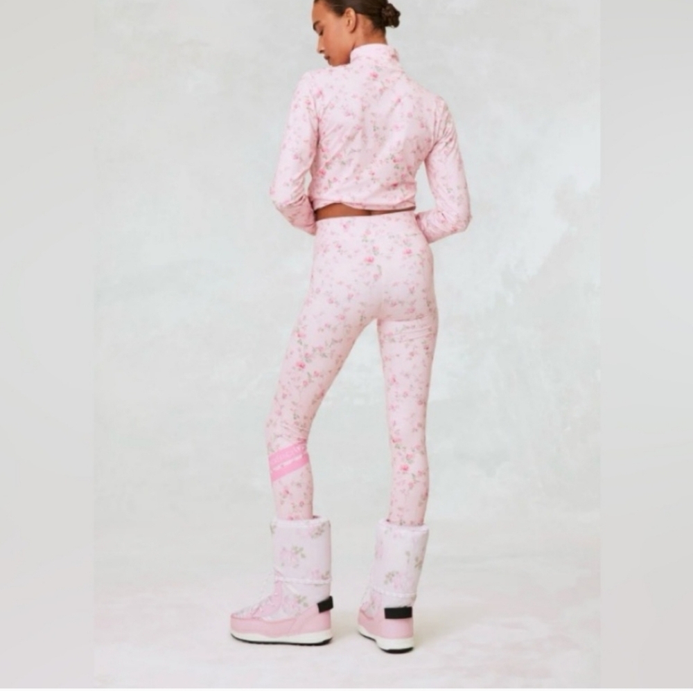 Loveshackfancy X Bogner Fire & Ice Medium Pink Floral base layer legging